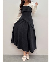 異素材ドッキングラップワンピース