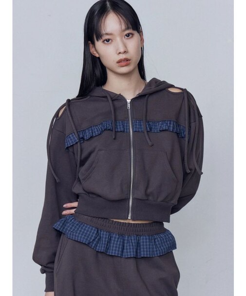 カットアウトリボンフーディ