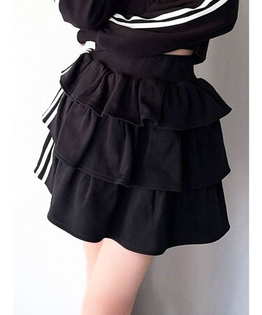 ボリュームフレアミニスカート【セットアップ着用可能】