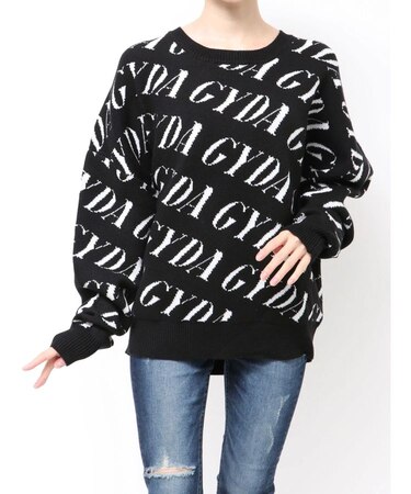 GYDA SLANT PATTERNニットトップス
