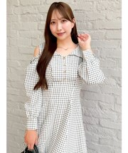 ショルダーリボンシェイプワンピース