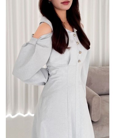 ショルダーリボンシェイプワンピース