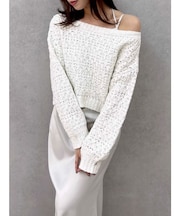 バックリボンリラクシーニット