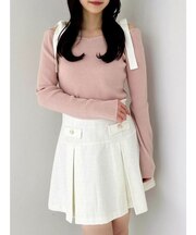 【WEB限定】ショルダーリボンニットトップス