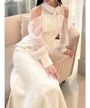 シアースリーブシャツマーメイドワンピース