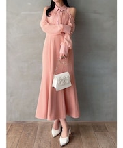 シアースリーブシャツマーメイドワンピース