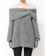 TUCK OFF SHOULDER KNIT