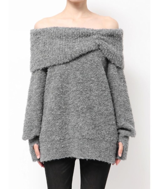 TUCK OFF SHOULDER KNIT
