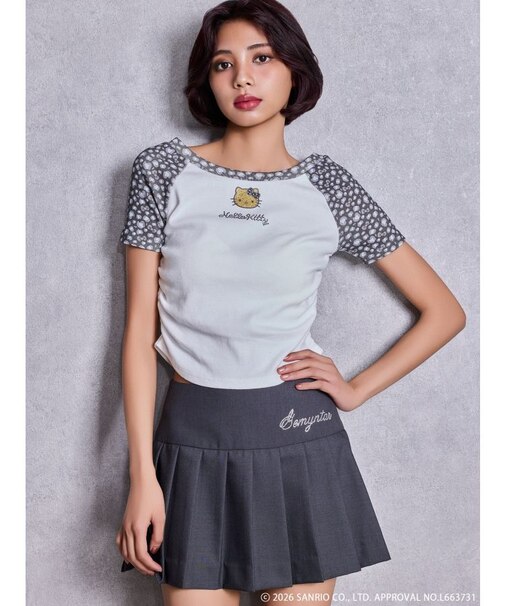 GYDA×ハローキティ レオパードラグランTシャツ