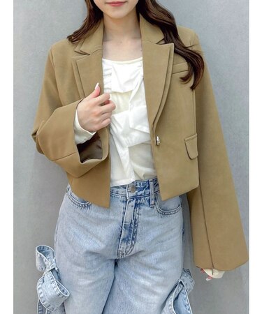 テーラーカラーショートジャケット