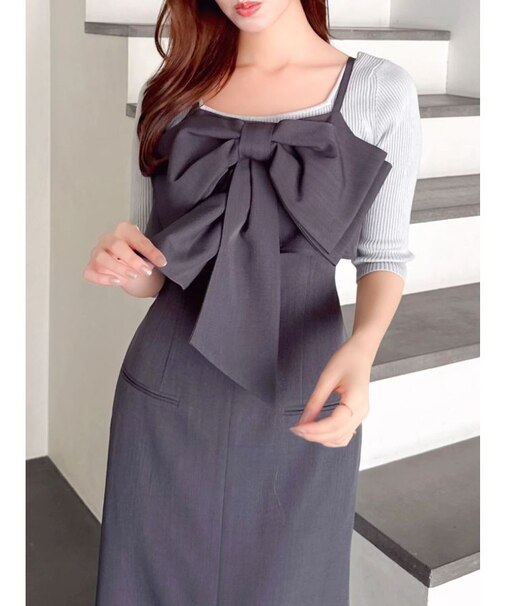 リボンデザインIラインワンピース