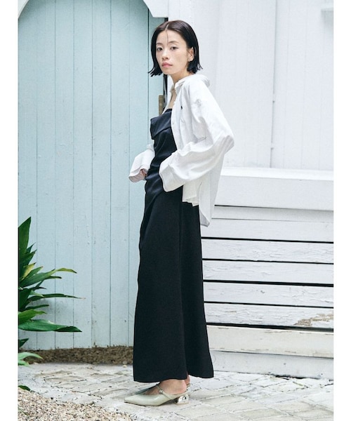 ハンマーサテンラペルキャミワンピース｜マークスタイラーアウトレット