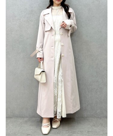 バックプリーツトレンチコート