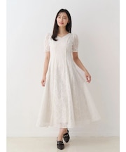 レースパイピングロングワンピース