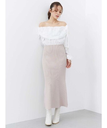 ブラウスドッキングニットワンピース