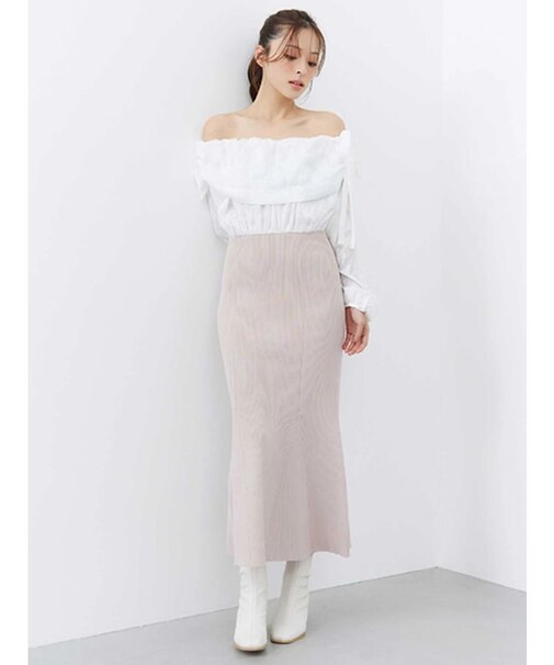 ブラウスドッキングニットワンピース