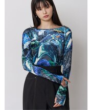 ニュアンスプリントベロアトップス