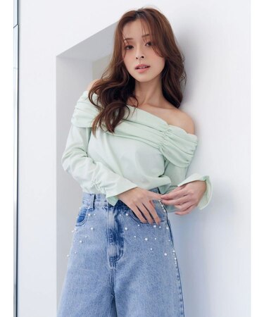 【FILA別注】裏毛オフショルトップス