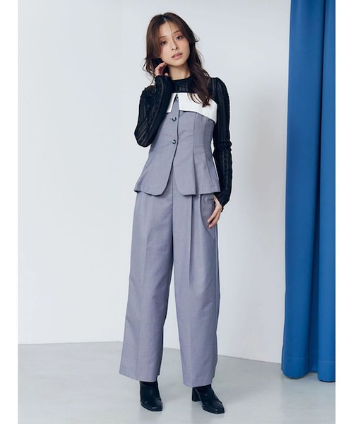 新品タグ付き Budhi Mudra Jumpsuits グレー S スーツライクコンビネゾン｜マークスタイラーアウトレットの