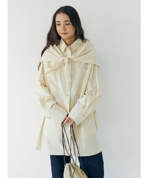 スカーフデザインルーズシャツ