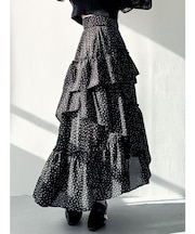 ランダムヘムフレアロングスカート