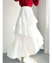 ランダムヘムフレアロングスカート