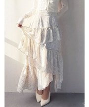 ランダムヘムフレアロングスカート