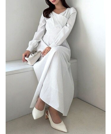 カシュクールバックオープンワンピース