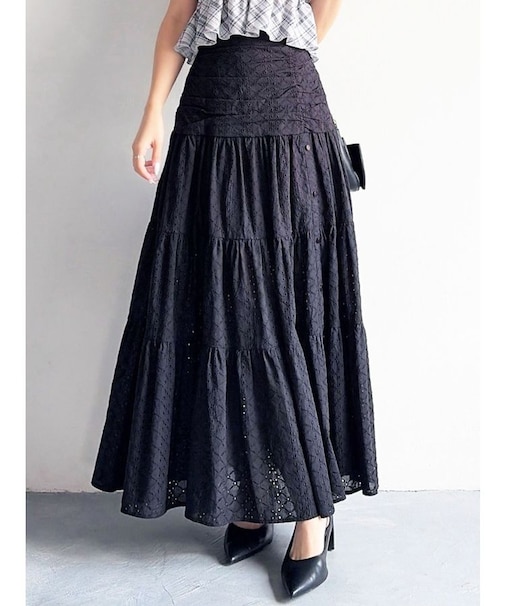 ティアードコットンロングスカート