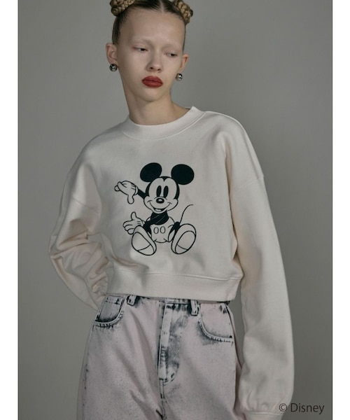 ミッキーマウス】フロッキーデザインスウェット｜マークスタイラー