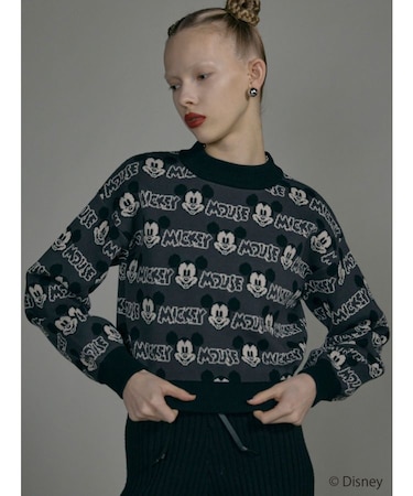 【ミッキーマウス】ジャガードニット