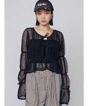 2WAYギャザーリボンニット