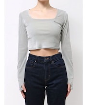 シアーベロアプレートクロップトップ