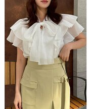 【WEB限定】ラッフルフリルリボンブラウス