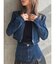 【TINY】フェイクレザードッキングデニムZIPショートジャケット