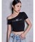GYDA/Disney/ラメプリントワンショルダーTシャツ