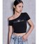 GYDA/Disney/ラメプリントワンショルダーTシャツ