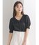 レース衿パワショルブラウス