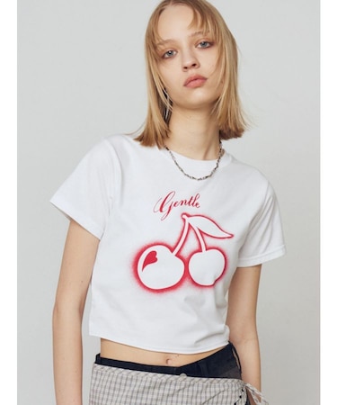 【WEB限定カラーあり】チェリープリントTシャツ