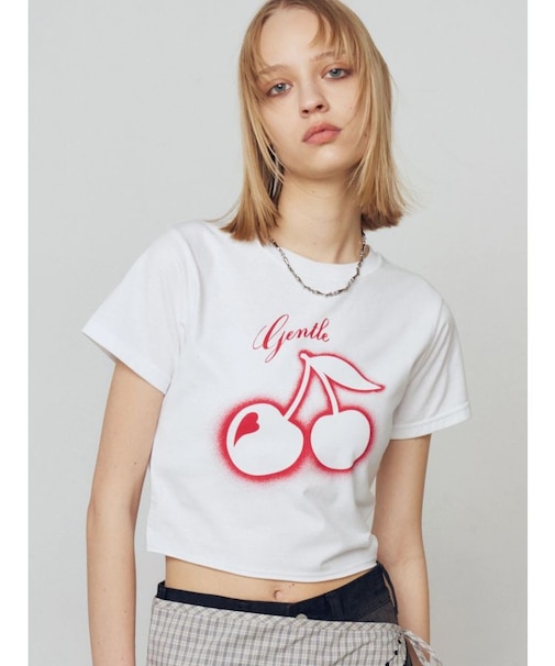【WEB限定カラーあり】チェリープリントTシャツ