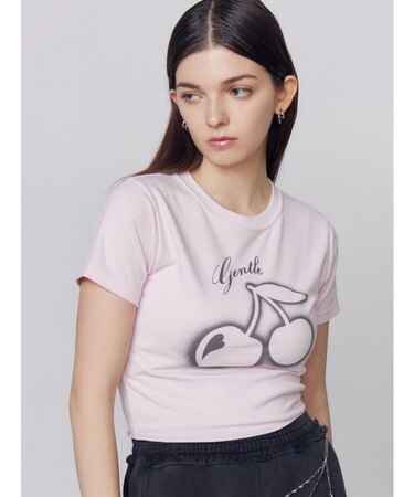 【WEB限定カラーあり】チェリープリントTシャツ