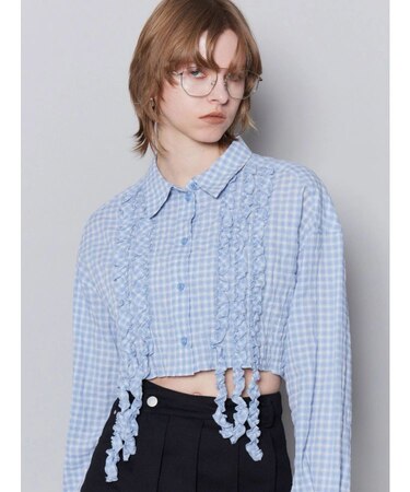 テープフリルワイドショートシャツ