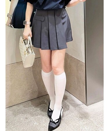 プリーツラップミニスカート