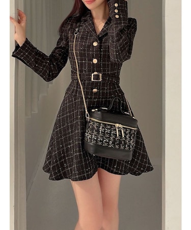 ツイードジャケットミニワンピース