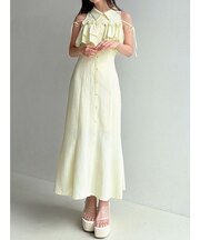 ラッフルマーメイドシャツワンピース