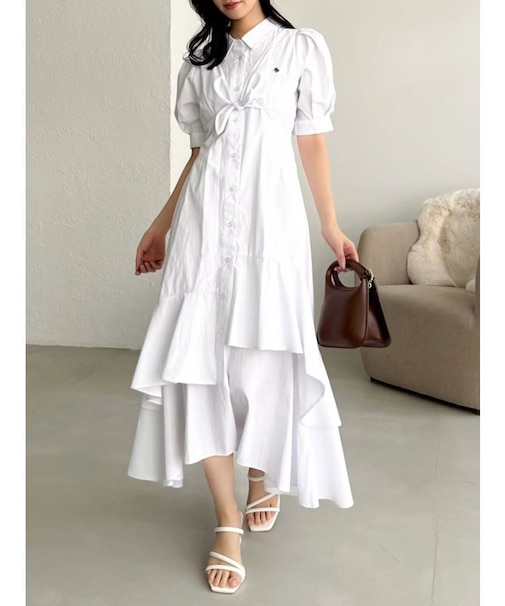 【POLO BCSコラボ】レイヤードリボンティアードシャツワンピース
