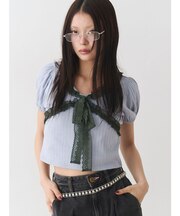 レースドッキングパフスリトップス