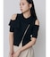 ショルダーカットZIPハーフニット