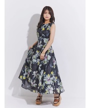 フラワータックギャザーワンピース