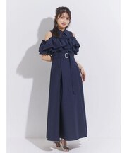 オフショルシャツワンピース